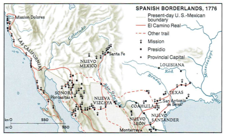Spanih Borderlands, 1776